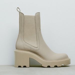 Zara Ruberized heel ankle boots